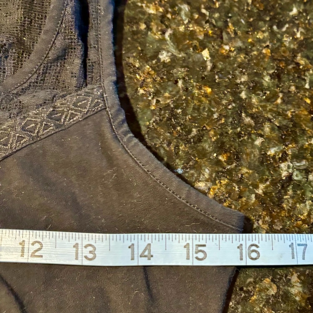 ⭐️Prana Trixie Jersey Knit Handkerchief Hem Lace Inserts Sleeveless Dress Sz XS - Picture 7 of 8